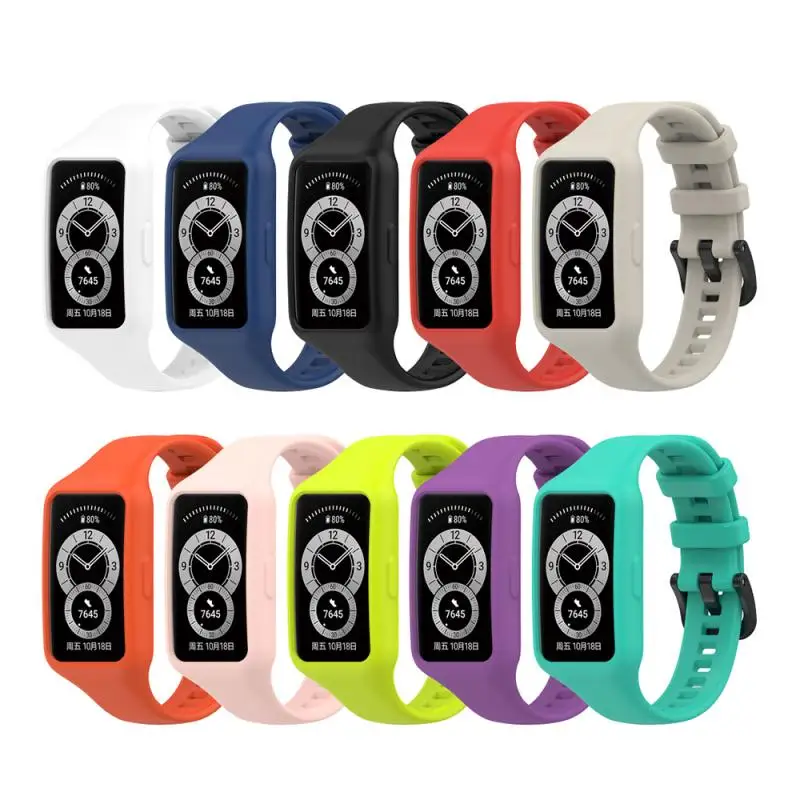 

Силиконовый ремешок для Huawei Band 6 Honor Band 6, сменный интегрированный глянцевый спортивный браслет для наручных часов QBMY