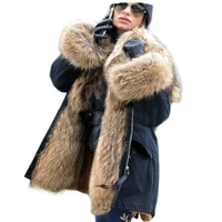2021 winter jacket women long parka 7xl real fur coat natural raccoon fur collar hood thick warm streetwear waterproof parkas