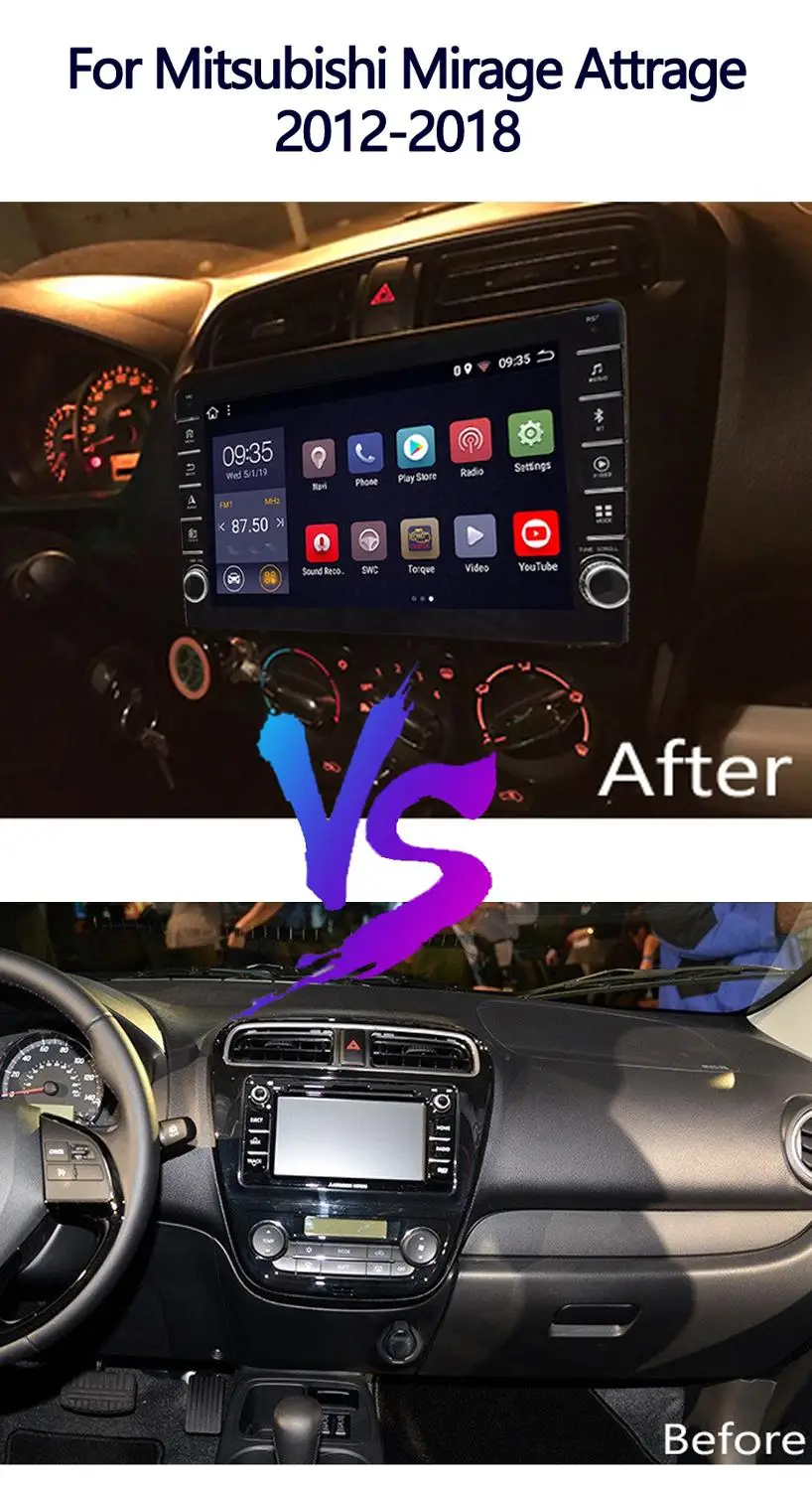 Автомобильный мультимедийный плеер 9 дюймов 2 + 32 ГБ Android 0 ручка радио для Mitsubishi