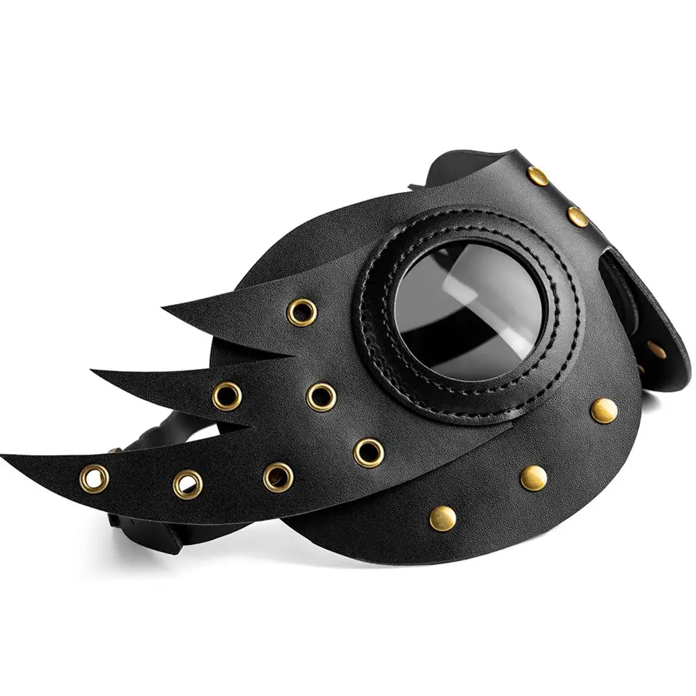 

Unisex Adult Black Leather Carnival Makeup Gothic Steampunk Mask Halloween Masque Nightclub Party Dance Wear Anime Cosplay Prop