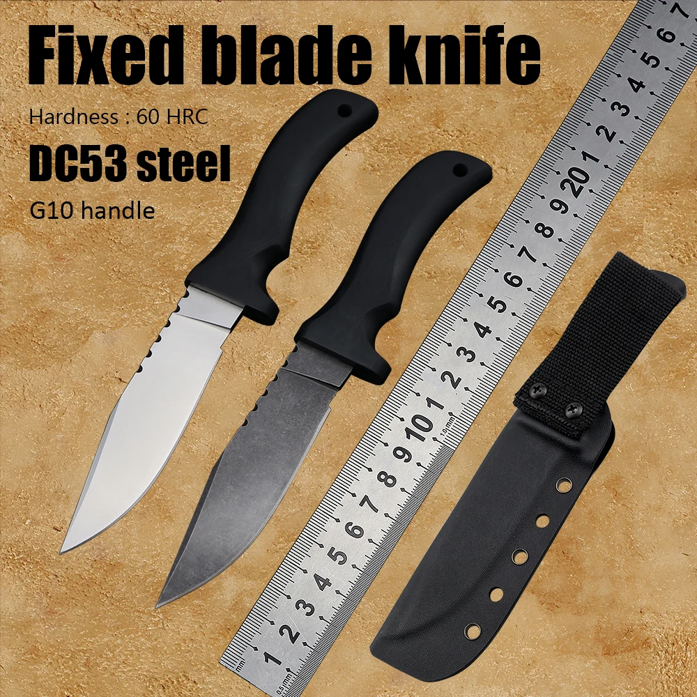 

Fixed blade knife DC53 steel G10 handle hunting knives survival military camping outdoor utility tactical pocket knife edc tools