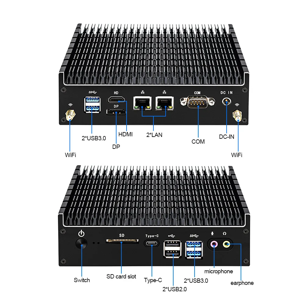 Мини-компьютер 10-го поколения стационарный мини-компьютер Intel i7 10510U i5 10210U NUC Barebone PC