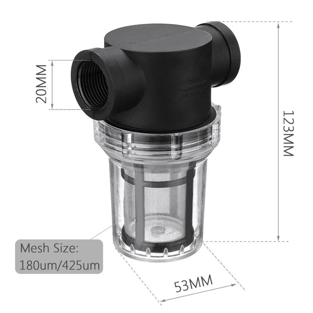 

New Transparent Inline Mesh Strainer Water Pump Filter Irrigation High Flow V1
