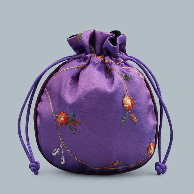 Сумка из шелковой парчи с сатиновым шнурком Подарочная сумка для ювелирных