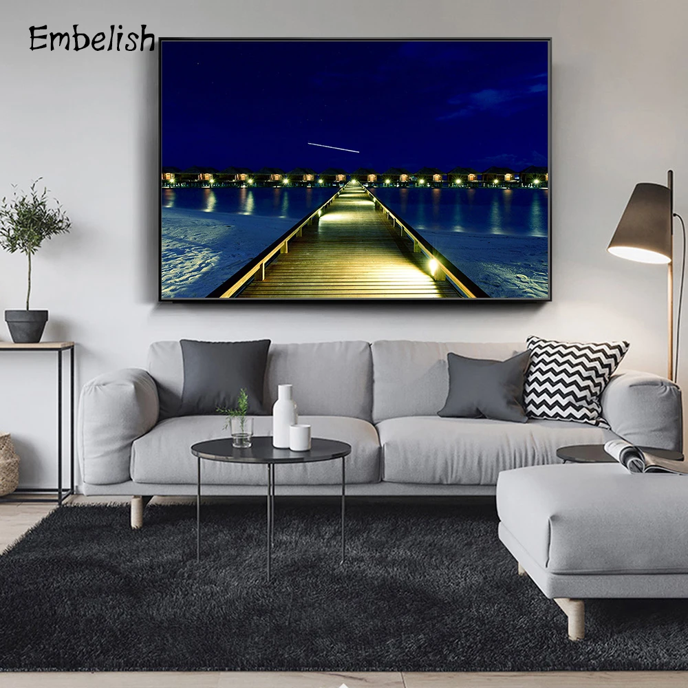 

Embelish 1 Pieces City Landscape Modern Home Decor HD Print Canvas Paintings Living Room Framed Posters Wall Art Picture Artwork