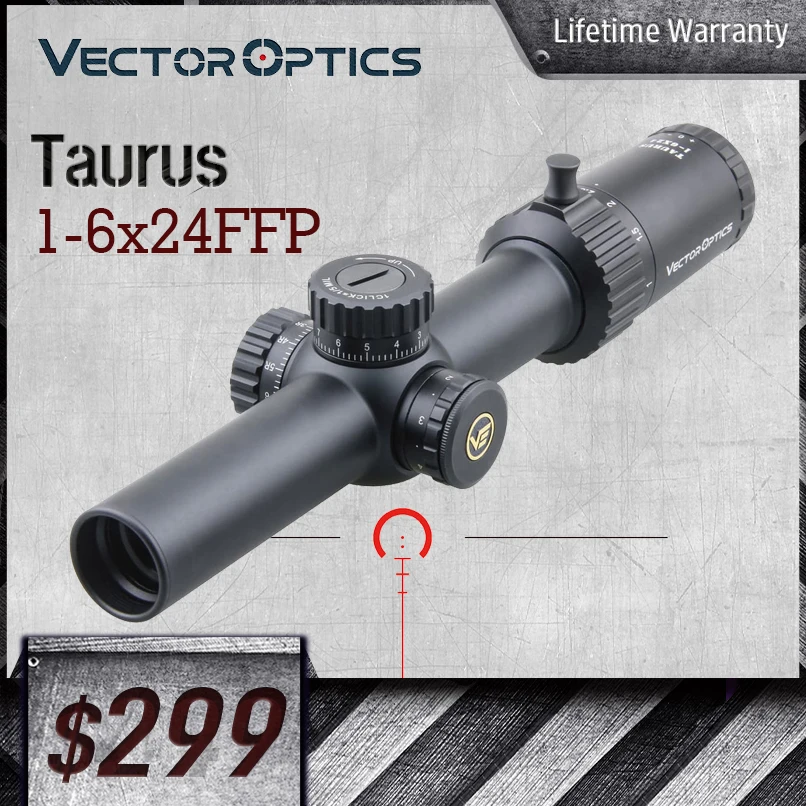 

Vector Optics Taurus 1-6x24 FFP Riflescope Sight 1/5 MIL BDC Reticle With Illumination Hunting Tactical shoting Fit .338 .12GA