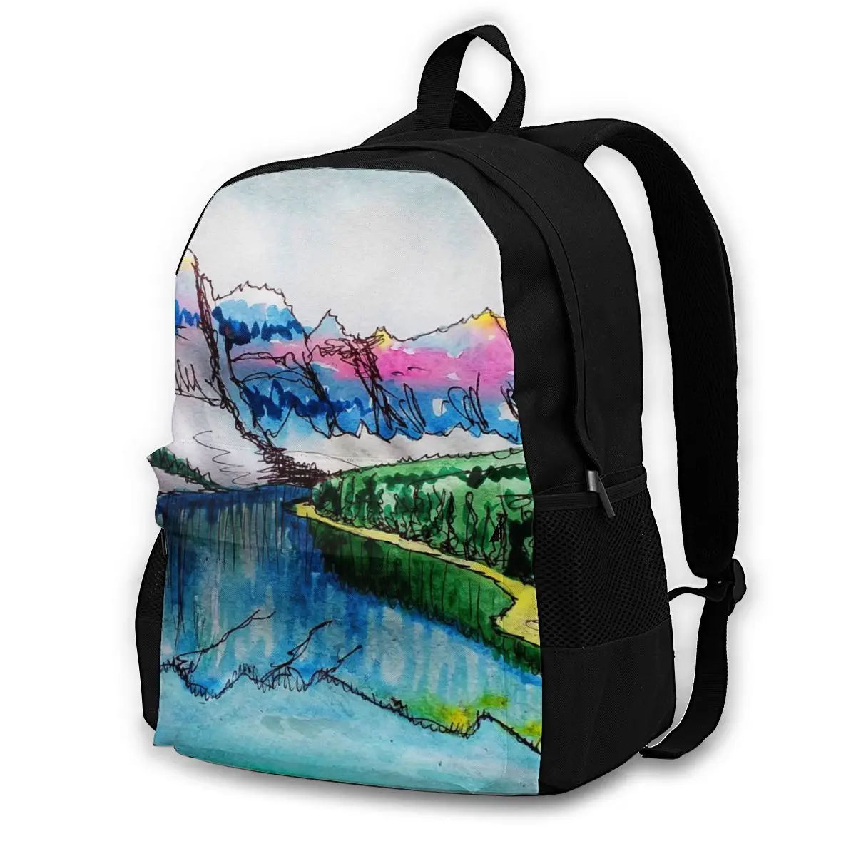 

Mountains Lake Canada Forest Bay Nature River Backpack School Bags Casual for Teenager Girls Shoulder Bag Travel Bags