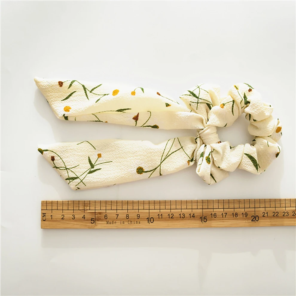 

Molans Floral Print Bow Scrunchies Long Ribbon Ponytail Holder Scarf Hair Tie Women Girls Elastic Hair Bands Hair Accessories
