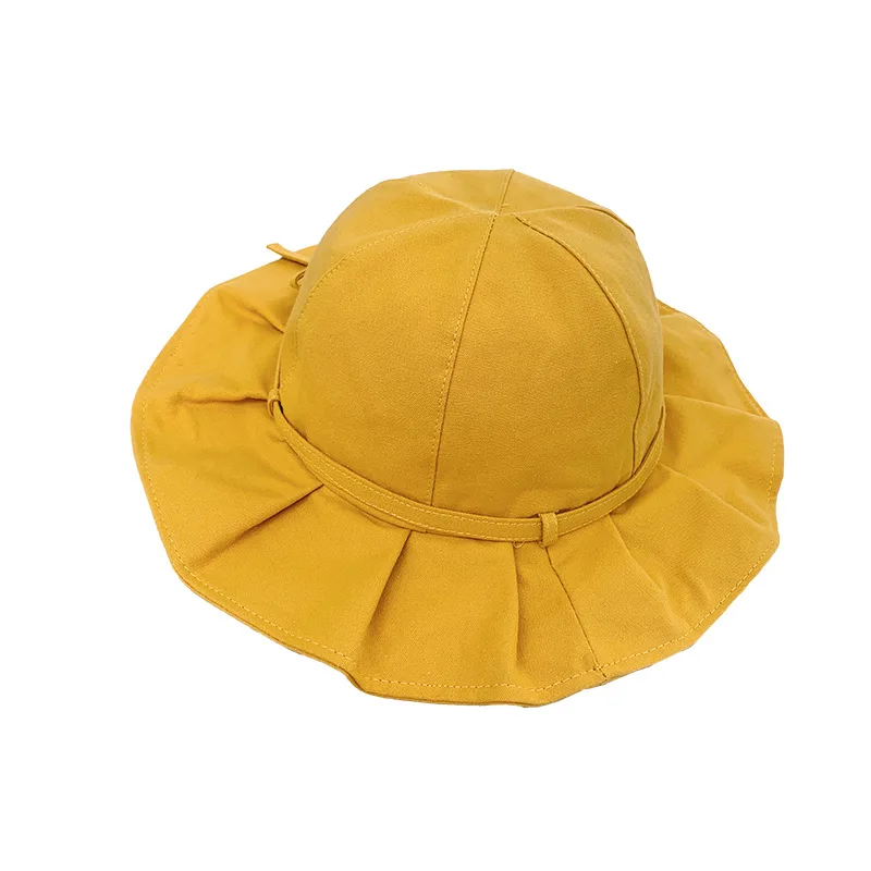 

INS Cute Bows Hat Spring Summer Adult Girl Bucket Cap For Women Outdoor Solid Color Princess Beach Fisherman Sun Gorros