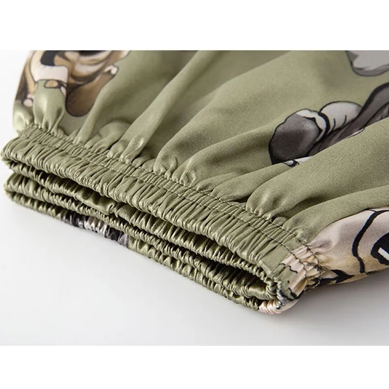 

Seeslim Spring Carton 7 Pieces Woman Silk Satin Pyjamas Set Casual Sleeping Shorts Night Suit Women Korean Fashion Homewear 2021