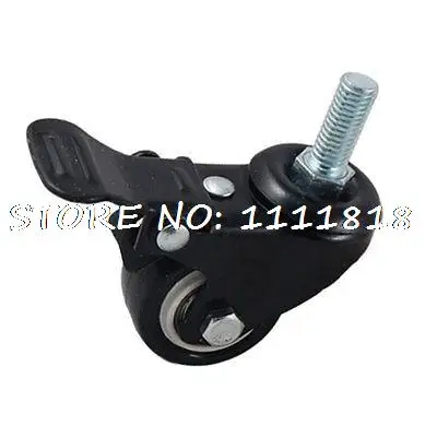 

Black 1.5" Wheel Swivel Threaded Stem Industrial Caster w Brake