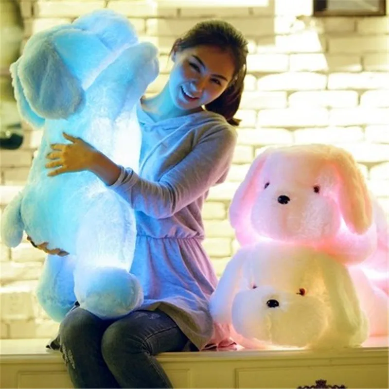 

1pc 50cm luminous dog plush doll colorful LED glowing dogs children toys for girl kidz birthday gift WJ445