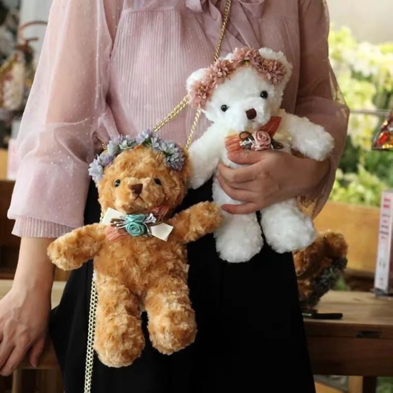

Лидер продаж, мягкая плюшевая кукла с милой улыбкой и медведем, сумочка в стиле Лолиты, модная Милая сумка через плечо с животными для малень...