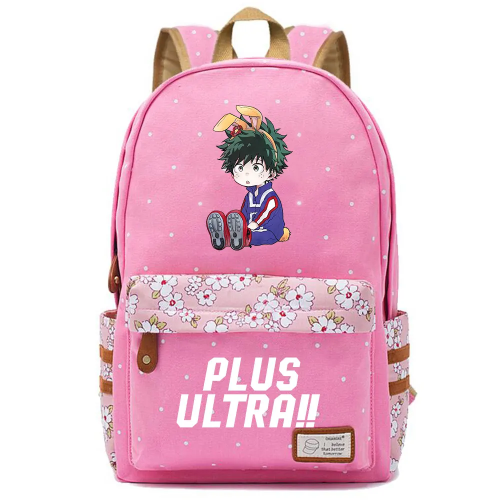 

New Cute Anime My Hero Academia Prints Boys Girl Kids Book Bags Women Flower Laptop Travel Backpack Canvas Men Bagpack Schoolbag