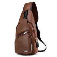 chest bag for men fashion casual crossbody bag male waist pack phone pouch waterproof pu leather shoulder backpack messenger bag