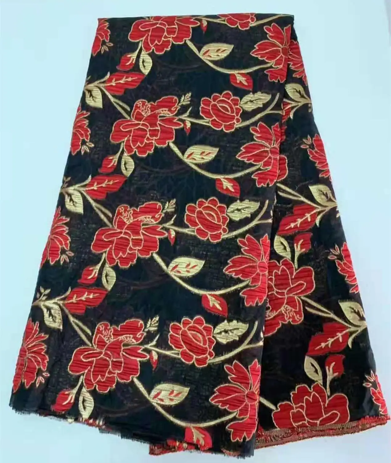 

african Jacquard Lace Fabric Jacquard Tissu Nigeria High Quality Nigerian Brocade mesh Tulle Lace Fabric Materials