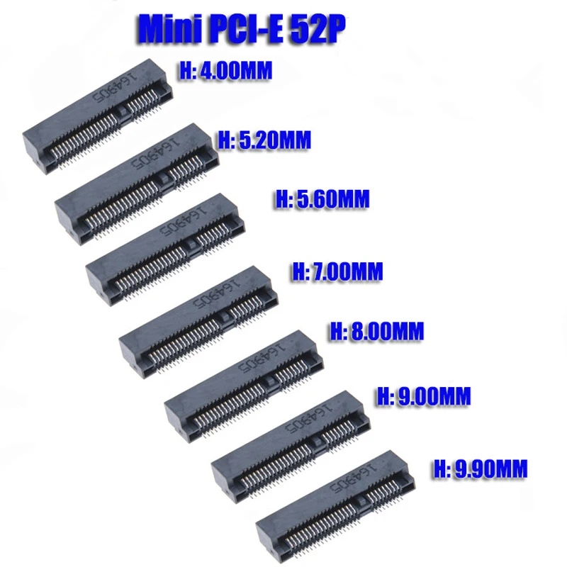 Mini PCIE 52 контактный разъем 5 2 мм PCI Express слот 4 00 20 60 м 7 8 9 90 мм|Компьютерные кабели и