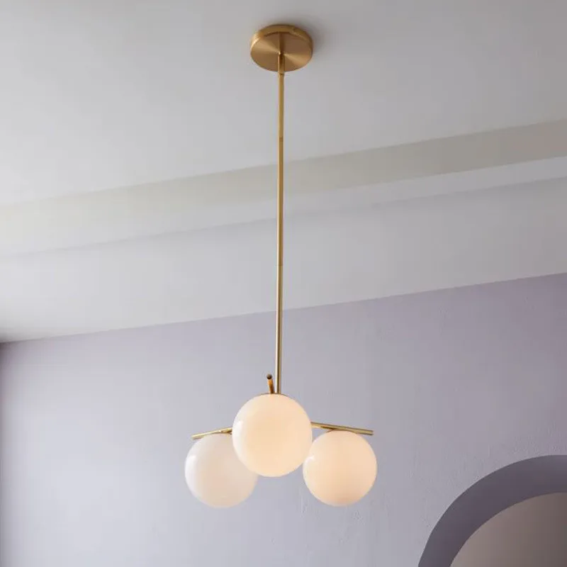 Creative Glass Magic Bean pendant Lamp Molecular Dining Room Simple Milk White Ball Droplight Pendant Light | Лампы и освещение