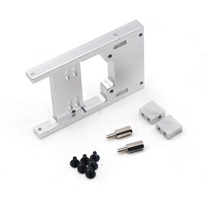 

2 Set RC Car Part: 1 Set 1/16 RC Car Metal Steering Servo Fixed Mounting Bracket & 1 Set Metal Pull Rod Base Seat