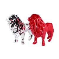 783056cm geometric lion resin crafts sculpture ornaments simulation animal home decoration garden furnishings