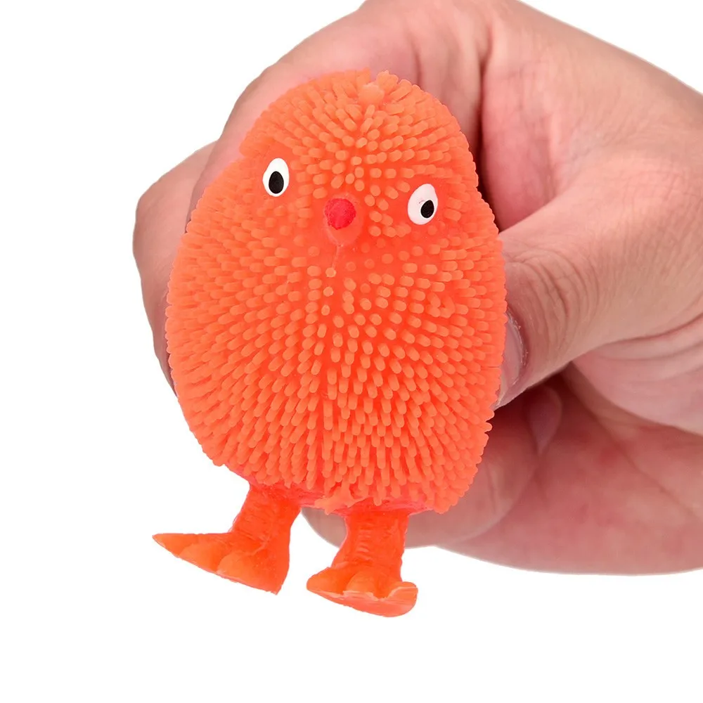 

6CM Novelty Flashing Chickens Squidgy Sensory Toy Activity And Play Ball Toys For Children
