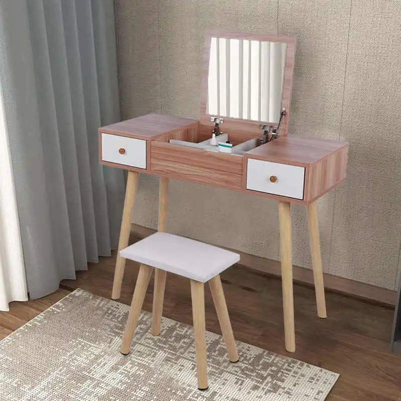 Dressing Table Stool Set Makeup With Drawers and Mirror Bedroom Home Furniture | Мебель