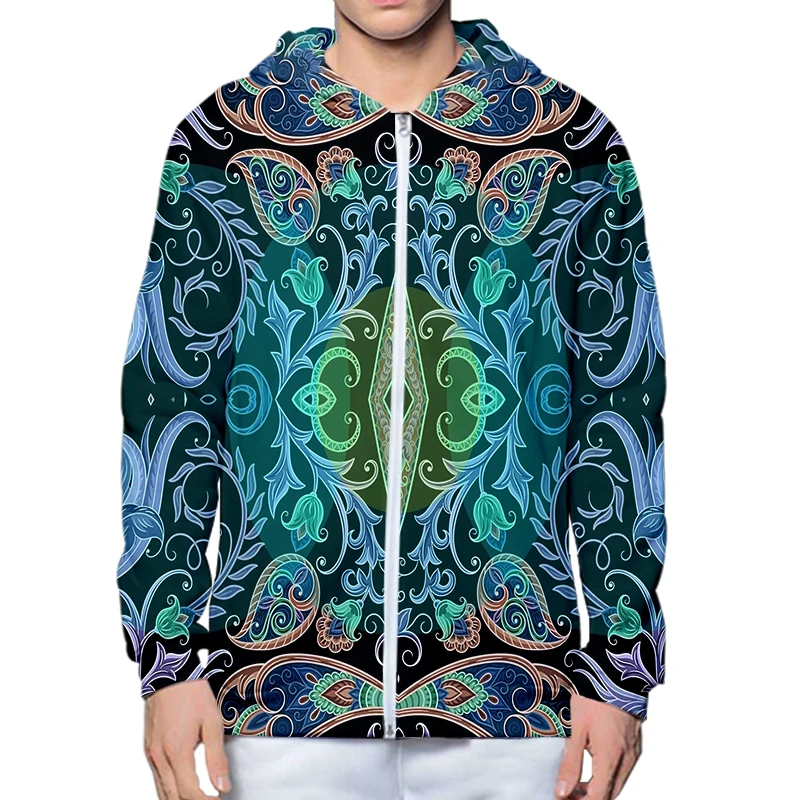 

LCFA Retro Cashew Flower Baroque Zip Up Hoodie 3d Print Royal Luxury Sweatshirts Men Women Plus Size Pullover Dropshipping
