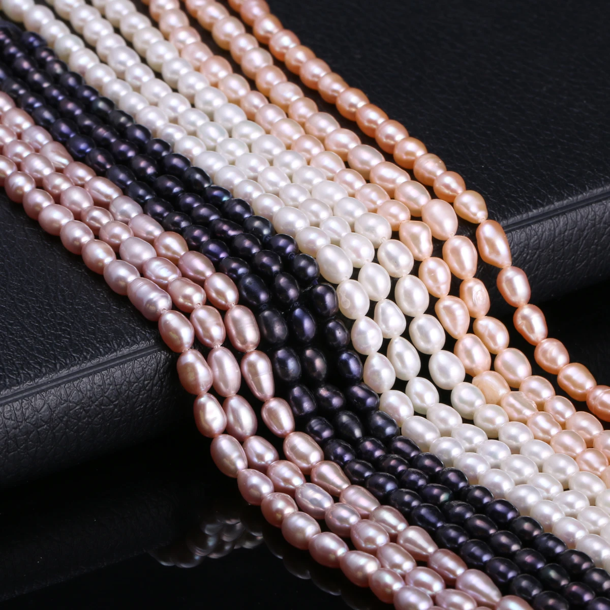 

New Natural Freshwater Pearl Rice-Shaped Pearls Beads Making For Jewelry Bracelet Necklace For Women Gift Accessories Size 4-5mm