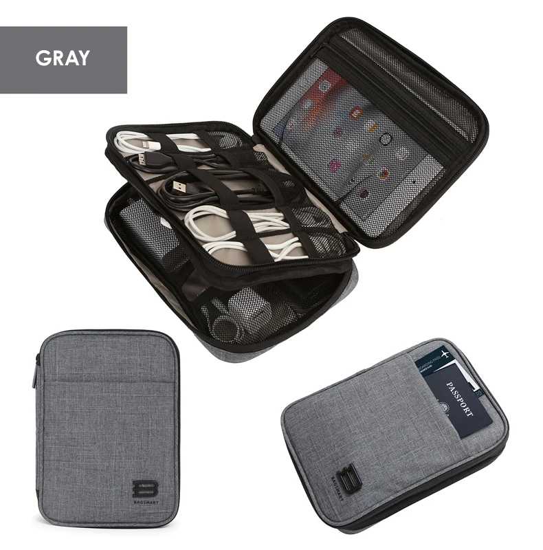 BAGSMART электронные дорожные аксессуары нейлон для sd-карты USB кабель Kindle iPad зарядное устройство портативные аксессуары сумка
