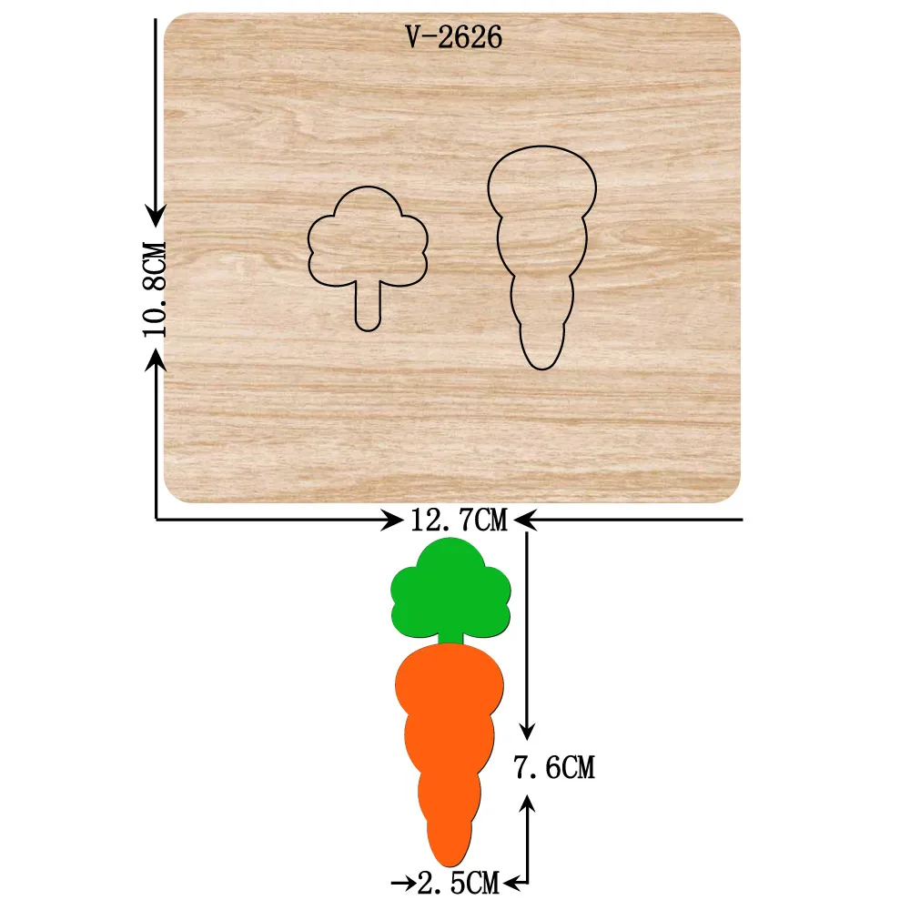

New carrot wooden dies cutting dies for scrapbooking Multiple sizes V-2626