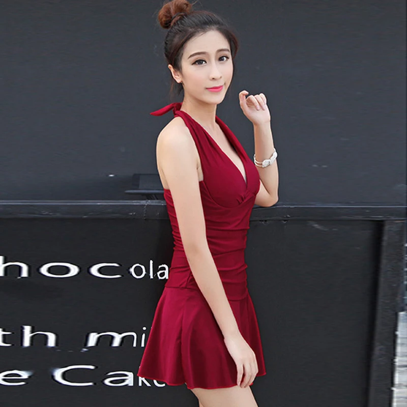 Сдельный купальник юбка размера плюс женский 2018 Монокини сексуальный купальный