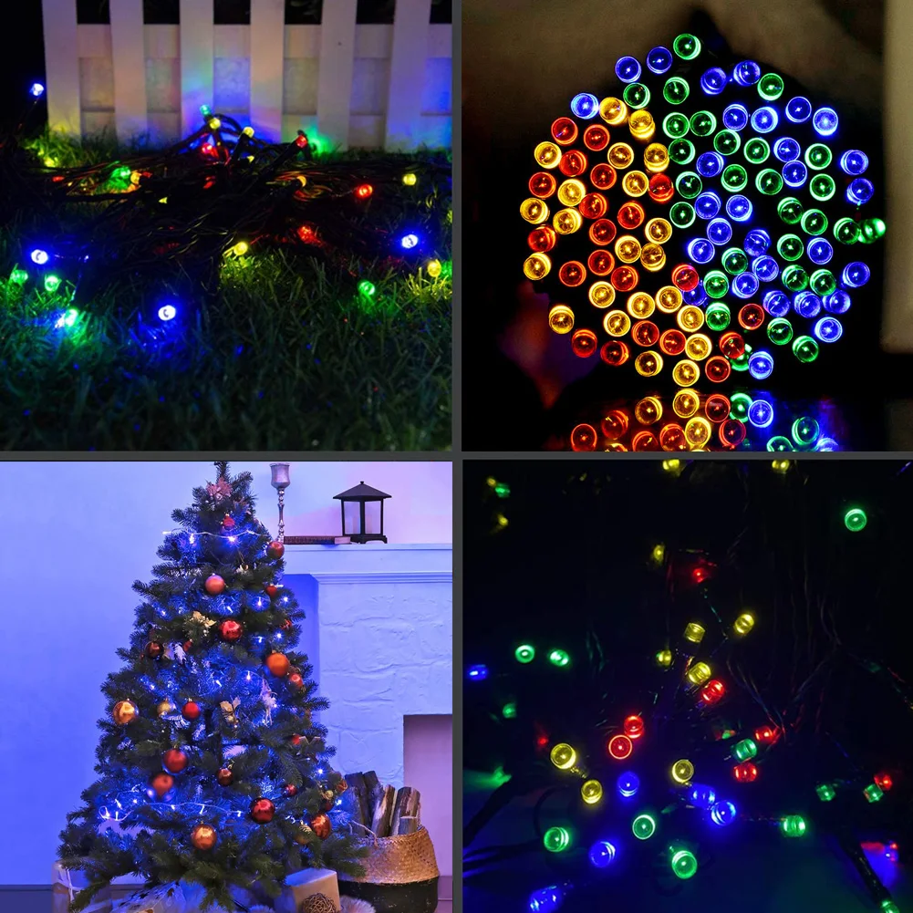 

200 LED Solar Light Outdoor Lamp Christmas String Lights Curtain Garland Merry Decorations For Home Xmas Ornaments New Year 2022