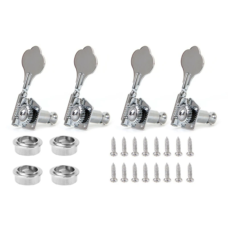 4pcs gitarre tuning pegs elektrische bass tuner peg gitarre open getriebe tuning pegs mechaniken für fender jazz bass gitarre silber free global