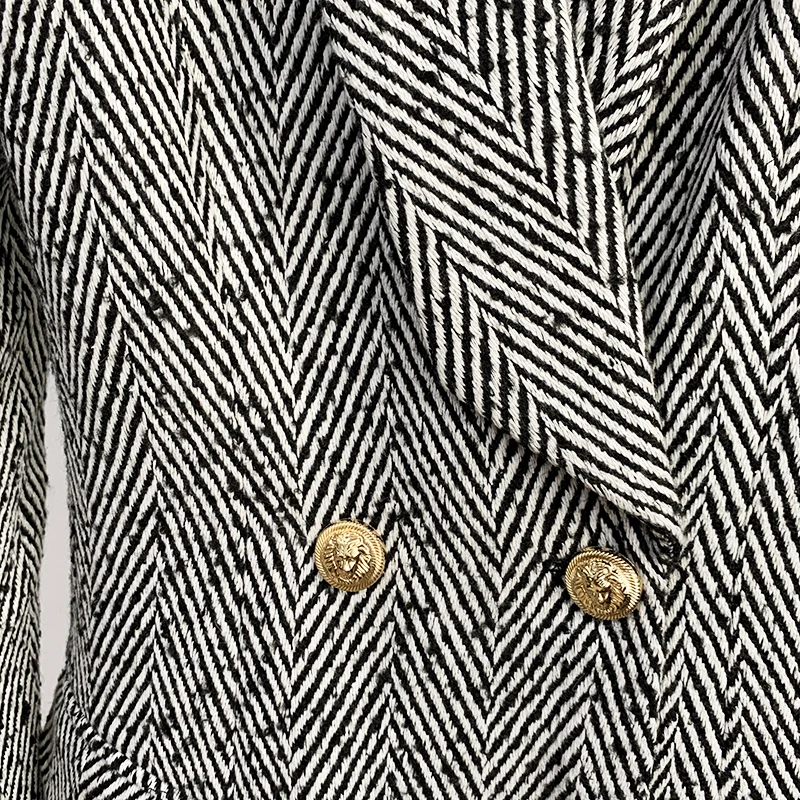 Женское двубортное пальто Ailigou бежевое из смешанной шерсти с пуговицами в виде