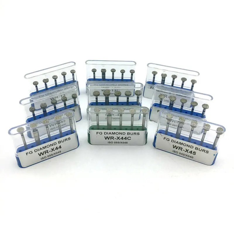 50 шт./10 коробок Стоматологические алмазные Буры высокоскоростные зеркальные