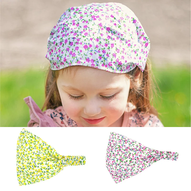 

Floral Baby Headbands Turban Girls Twisted Floral Polka Dot Kids Headscarf Cotton Elastic Headband Bandana Hats Hair Accessories