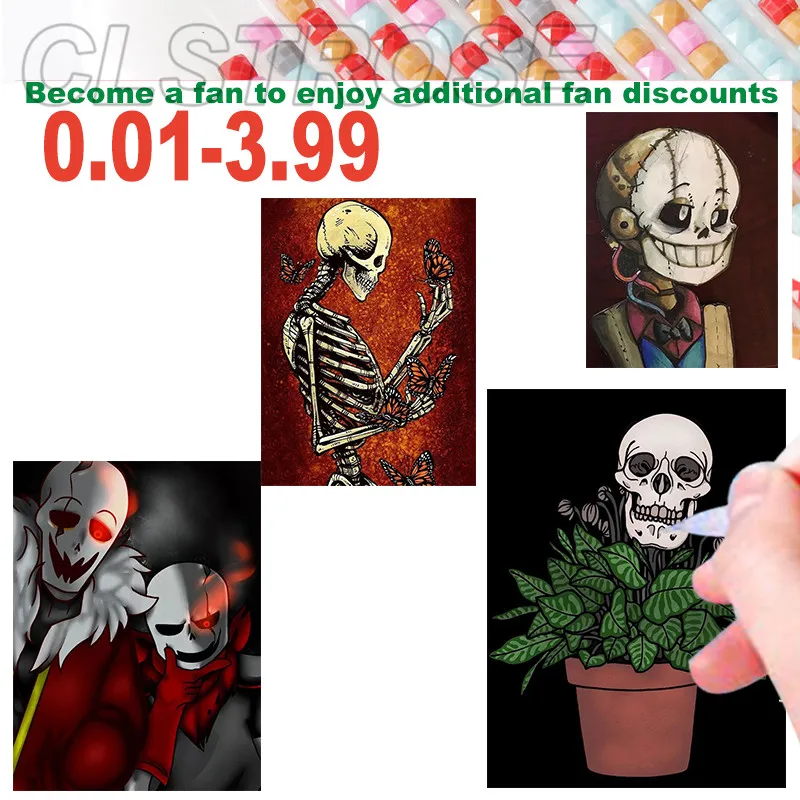 

Diamond Painting Figure Skull Full Square Round Diamond Mosaic Cross Stitch Home Decoration Gifts Can Be Customized