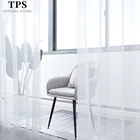 Тонкие шторы TPS для кухни, однотонные белые прозрачные Занавески для гостиной, спальни, готовые занавески для комнатных панелей
