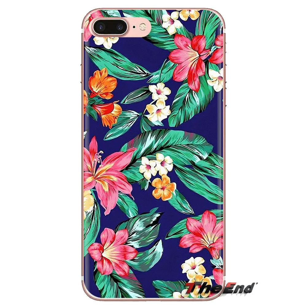 colorful Tropical flowers plants For Huawei Nova 2 3 2i 3i Y6 Y7 Y9 Prime Pro GR3 GR5 2017 2018 2019 Y5II Y6II Silicone Bag Case |