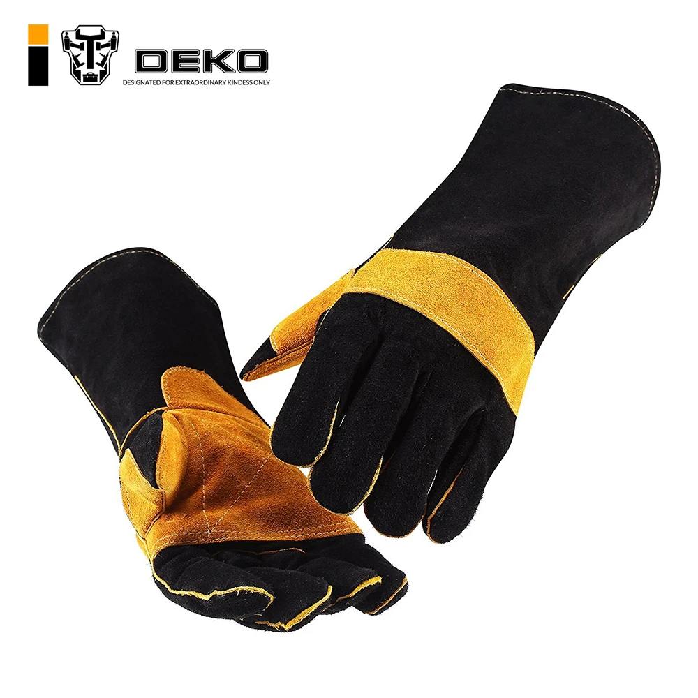 Кожаные перчатки DEKO для сварки 15 дюймов сварочных аппаратов