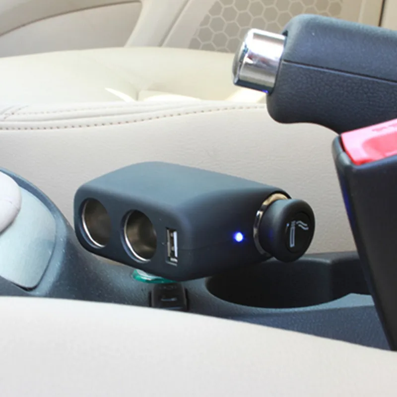 Зарядное устройство 12V2 для автомобиля 4 В 3 направления вращающееся USB