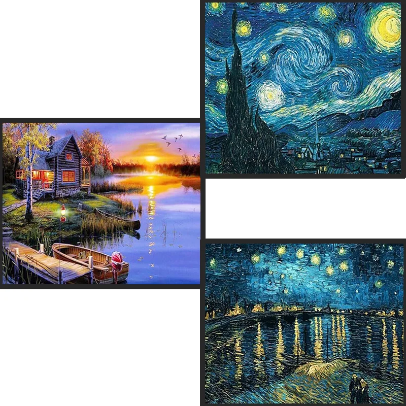 

Home Decoration DIY 5D full Diamond Embroidery Van Gogh Starry Night Cross Stitch kits Abstract Oil Painting Resin Craft