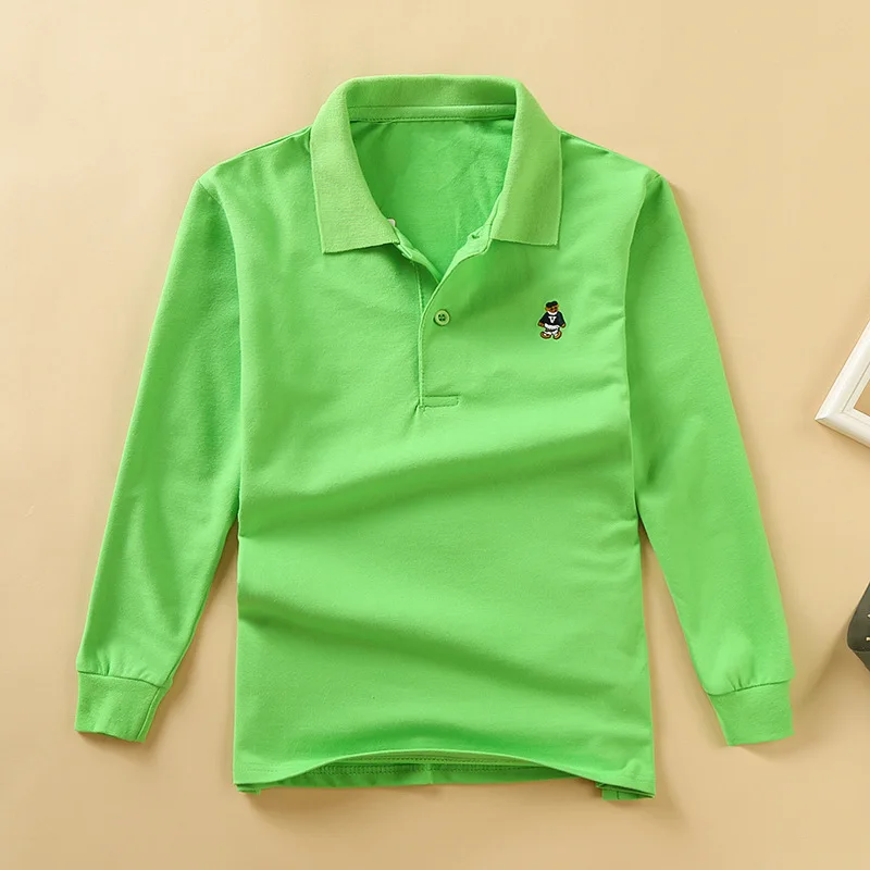 Детская рубашка-поло Jargazol хлопковая с длинным рукавом для мальчиков и девочек