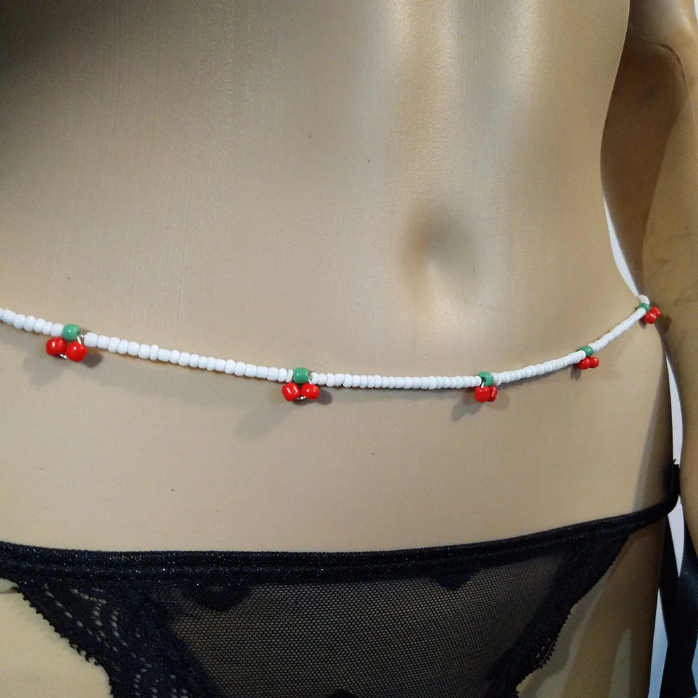 Новое поступление летнее ожерелье ручной работы из бисера красная вишня белая
