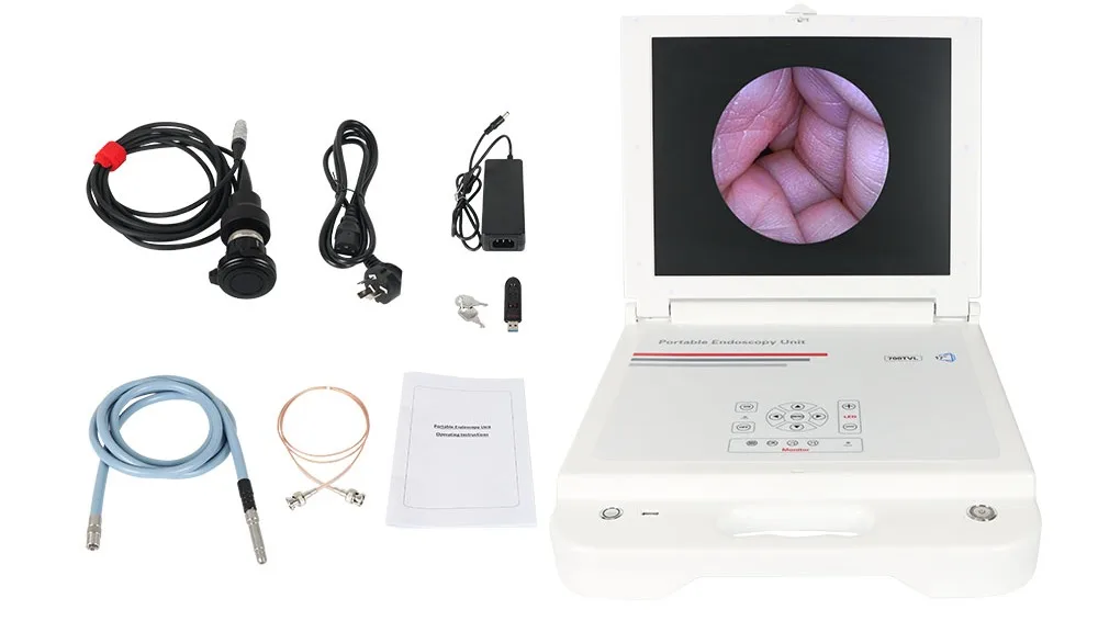 

Портативная диагностическая эндоскопическая камера с медицинским монитором и светодиодным источником светильник