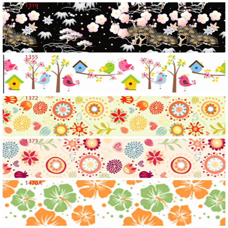 Корсажная лента из 100% полиэстера с цветочным принтом Цветочная атласная 50