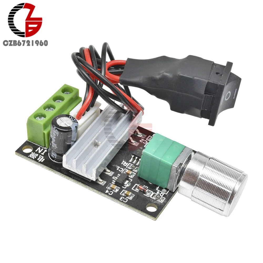 DC 12V 24V Напряжение регулятор 3A 80 Вт 1203BB контроллер скорости двигателя постоянного