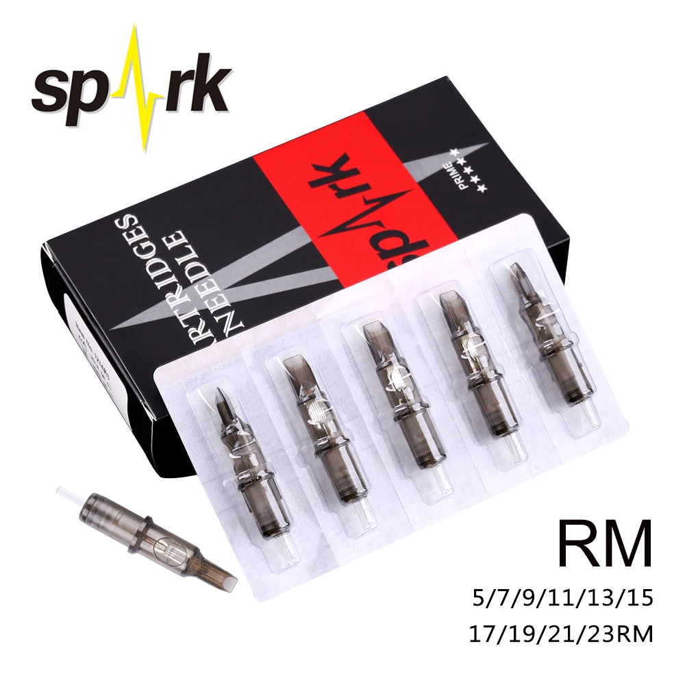 

20pcs SPARK Sterilized Disposable Tattoo Cartridge Needles Tools Curved Magnum(0.35mm Needle)1205/07/09/11/13/15RM