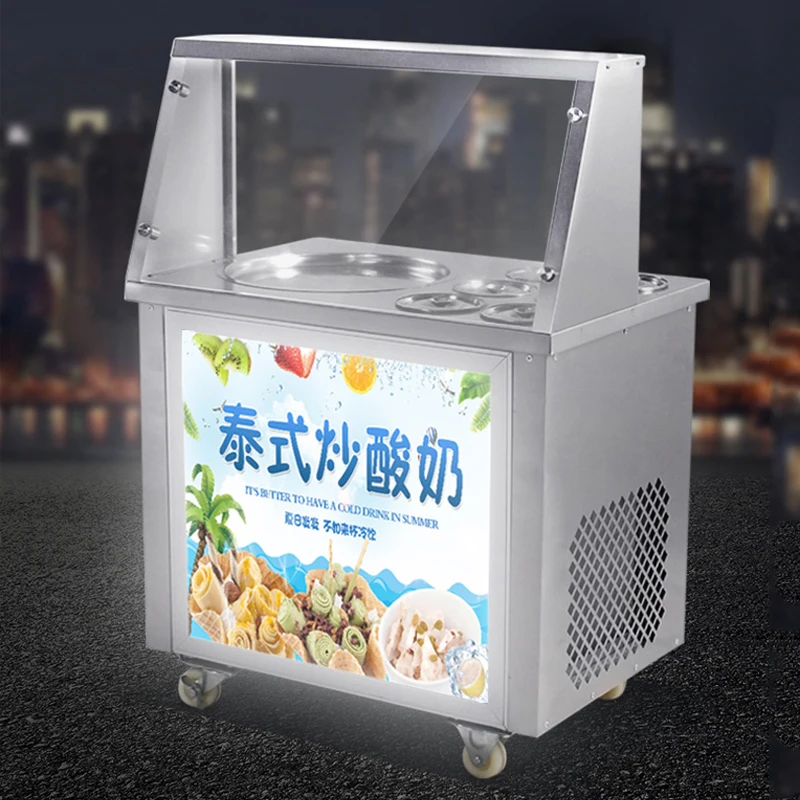 Один Сковорода Из Нержавеющей Стали ролл из жареного мороженого сковорода