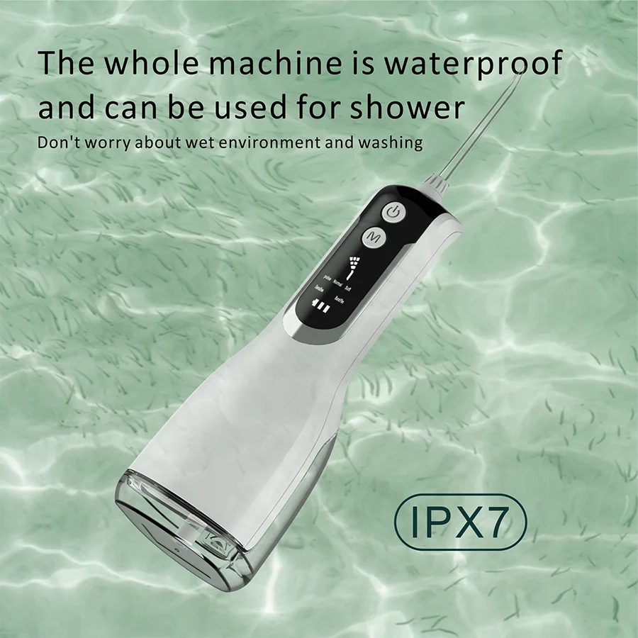Portable Oral Irrigator Water Flosser USB Rechargeable 4 Nozzles Water Jet 200ml Water Tank Waterproof Dental Teeth Cleaner enlarge